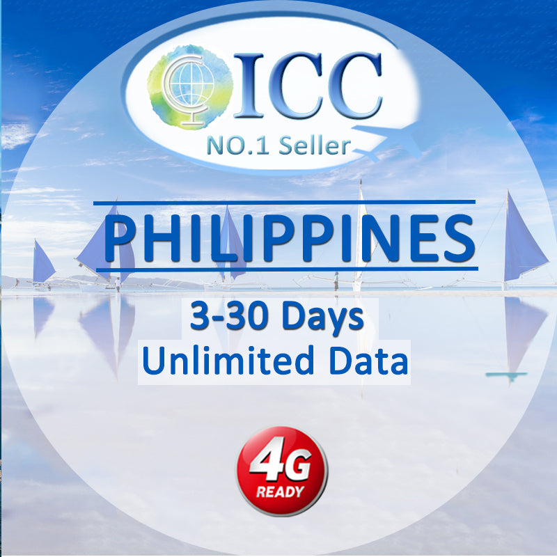 ICC SIM Card - Philippines 3-30 Days Unlimited Data (Daily plan can top up reuse)