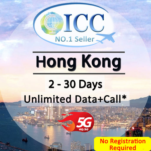 ICC SIM Card - HK 2-30 Days Unlimited Data + Call*