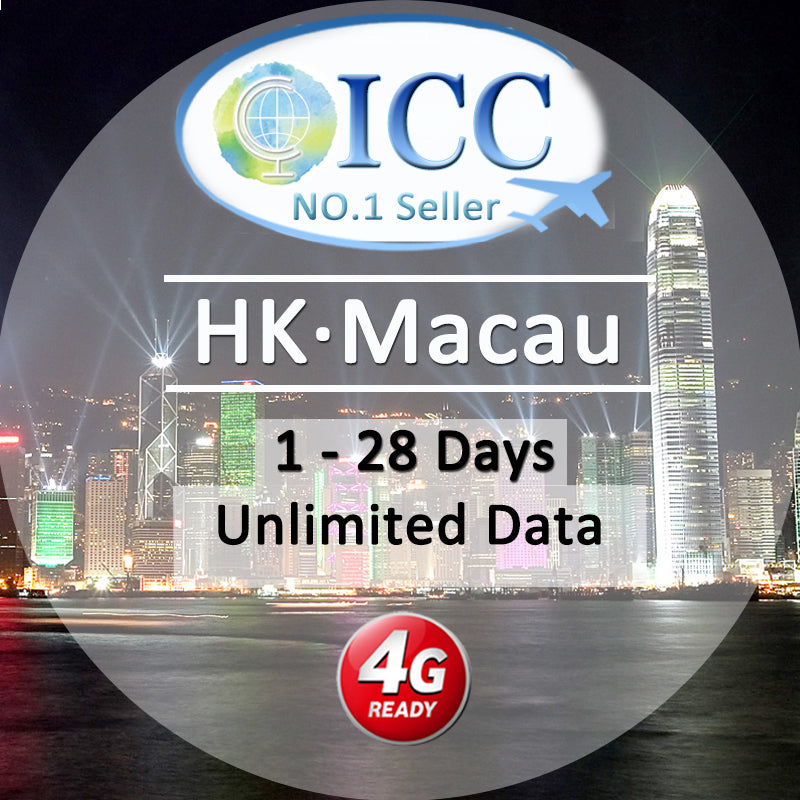 ICC SIM Card - HK & Macau 1-28 Days Unlimited Data